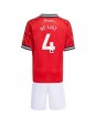 Manchester United Matthijs de Ligt #4 Replika Hemmakläder Barn 2025-26 Kortärmad (+ byxor)